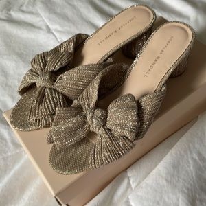 Loeffler Randall Emilia Heels, Platinum Rose, Size 8